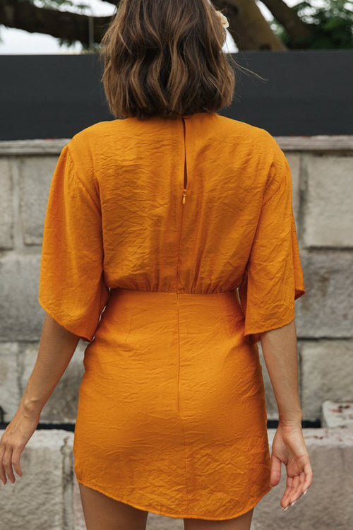 Striking Polished Short Sleeve Mini Dress