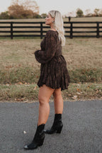 Affection You So Print Flare Mini Dress