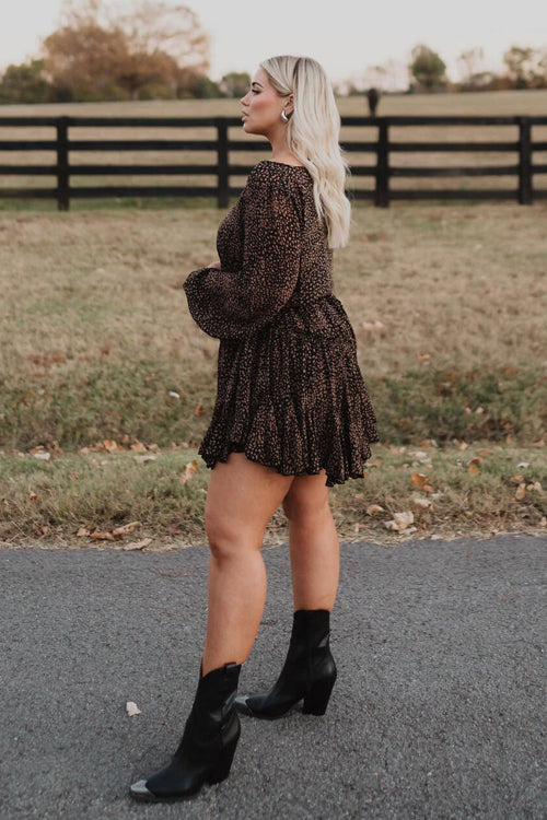 Affection You So Print Flare Mini Dress