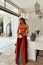 Vibrant Muse Strapless Maxi Dress