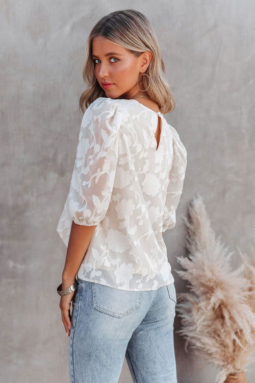 Try Me Out Textured Half Sleeve Top