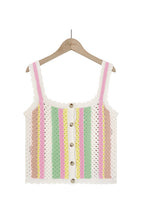 Waiting For Affection Colorful Stripe Crochet Knit Top