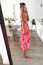 Wrapped In Romance Printed Backless Maxi Dress