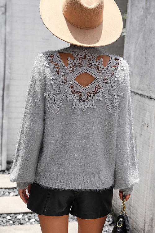 Palette of Autumn Lace Long Sleeve Sweater