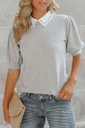 In The Spotlight Collared Knit Top