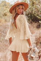 Enchanted Date Lace V-Neck Mini Dress