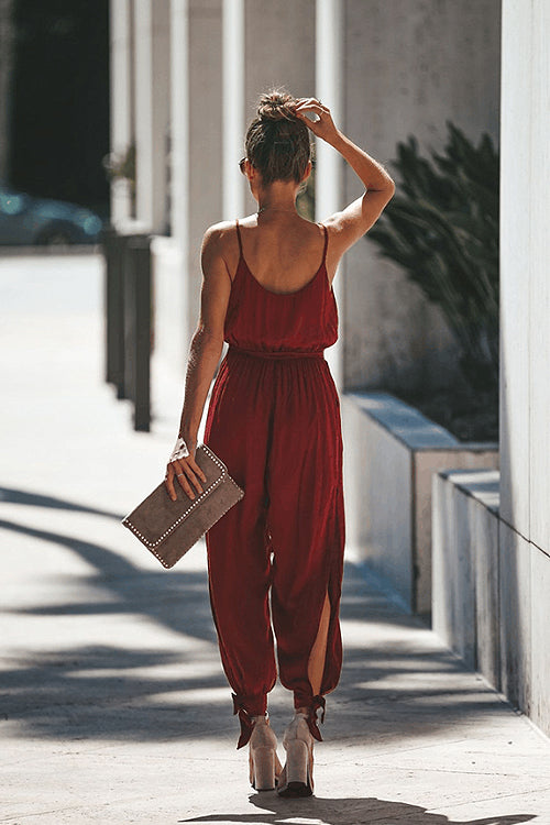 Divine Time Side-Slit Floral Print Jumpsuit
