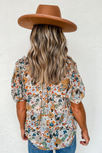 Feel The Delight Floral Print Short Sleeve Top
