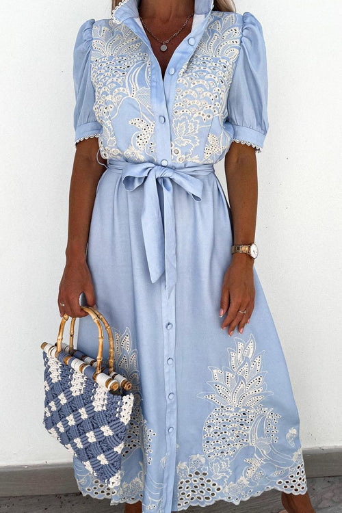 Impeccably Refined Embroidery Maxi Dress