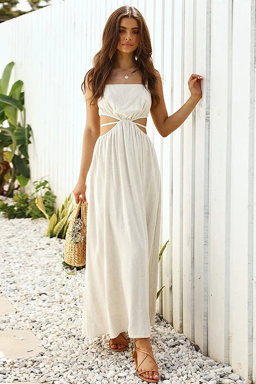 Forever Mesmerizing Spaghetti Cutout Maxi Dress