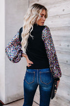 Festive Ready Colorful Sequins Knit Top