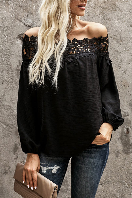 Elegant Outlook Lace Off The Shoulder Top