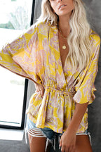 Close At Heart Floral Print Wrap Top