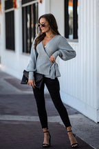 Dressed To Chill Long Sleeve Wrap Sweater
