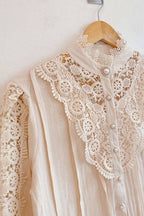 Lasting Feeling Lace Button Up Top