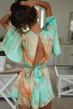 Just So Delightful Cross-Front Printed Romper