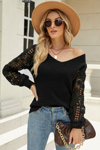 Celebrating Life Crochet Lace Knit Sweater