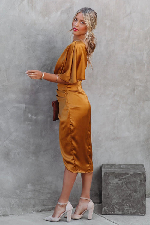 Heading Out For The Day One Shoulder Midi Dress