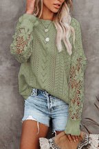 Own The Look Lace Hollow-Out Knit Sweater