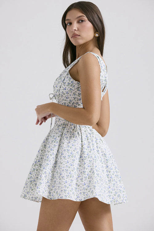 Regal Charmer Print Sleeveless Mini Dress