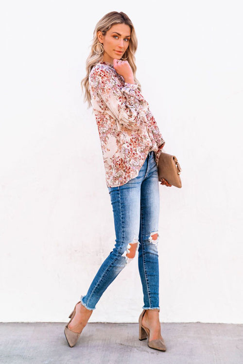 More Delightful Than Ever Printed Smocked Top