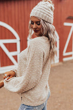 Get It Going Dotted Button Knit Sweater