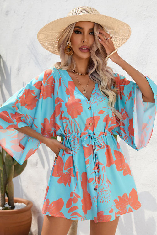Lost To Affection Printed Button Down Mini Dress