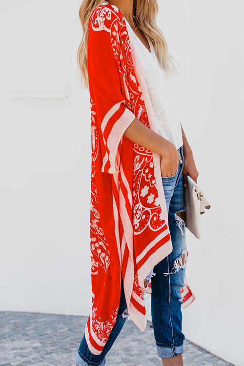 Sunlit Energy Boho Print Kimono