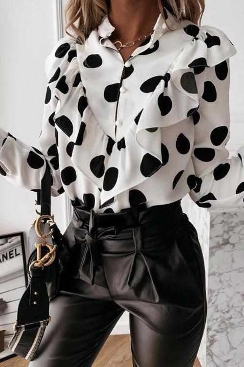 Charming Wishes Dotted Ruffle Top