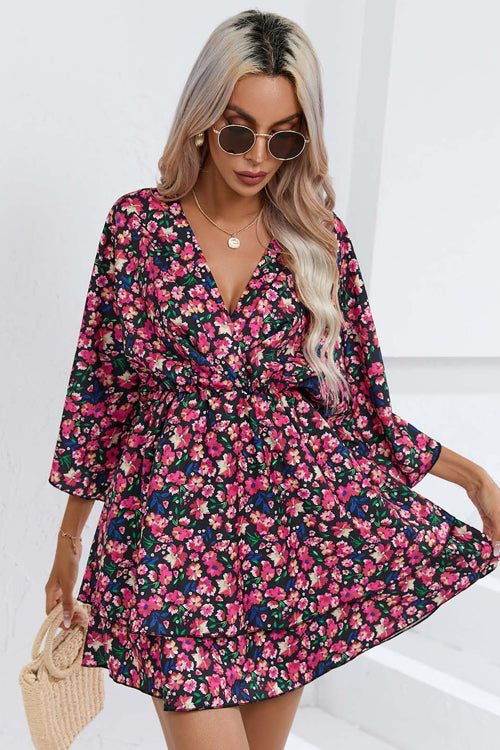 Affection Boldly Floral Print Mini Dress