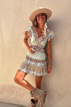 Silvana Printed Backless Maxi Dress