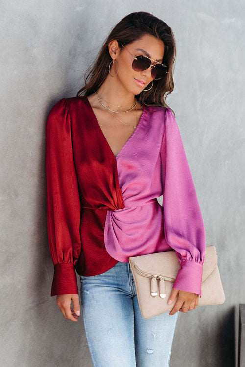 Heartfelt Thought Pink Stain Long Sleeve Top