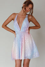 Light Up The Evening Sequin Backless Mini Dress