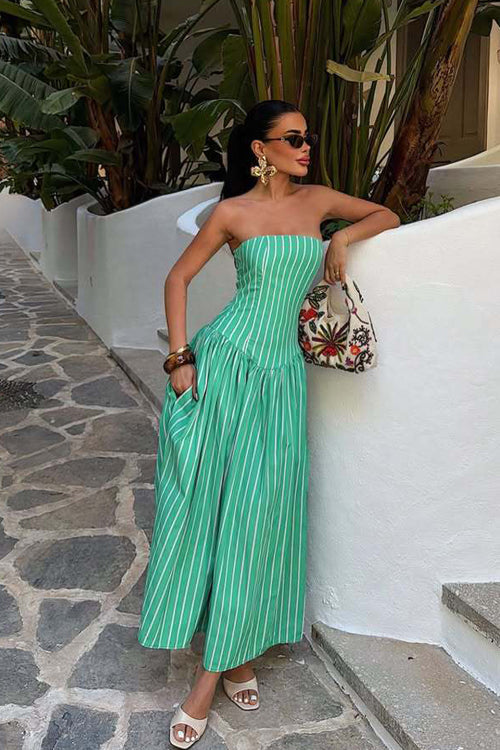 Exceptional Moments Sleeveless Striped Maxi Dress