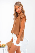 Your Golden Glow Flutter Short Sleeve Top