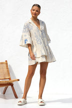 Open Your Heart Cotton Print A-Line Mini Dress