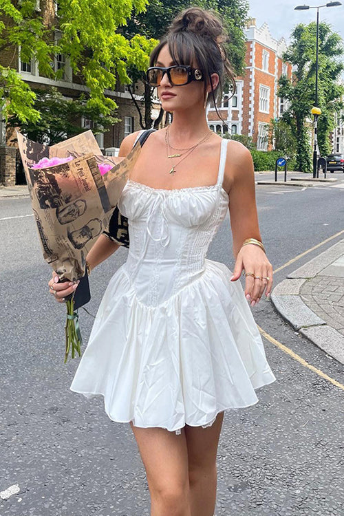 Summer Reverie Tie-Back Lace Mini Dress