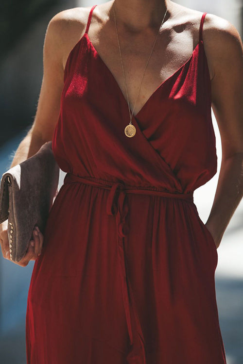 Divine Time Side-Slit Floral Print Jumpsuit