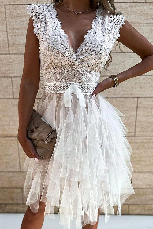 Absolutely Striking Lace Mini Dress