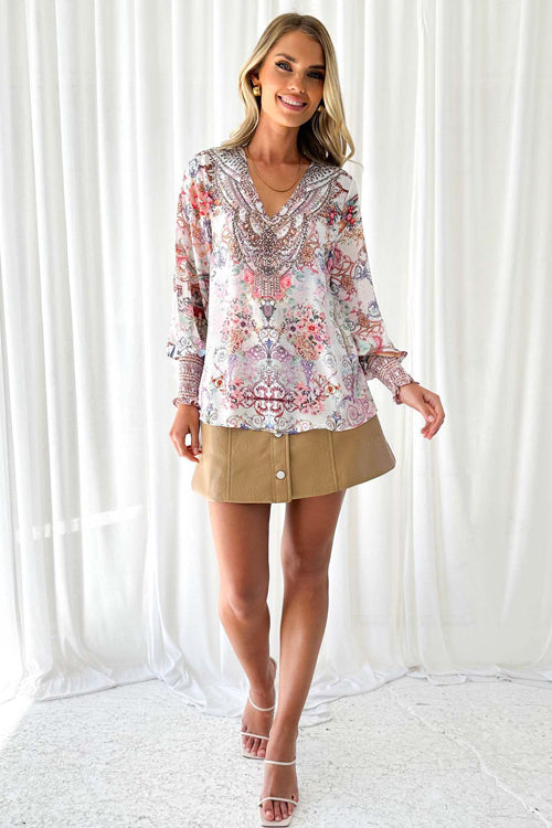 Mood Your Best Print Long Sleeve Top
