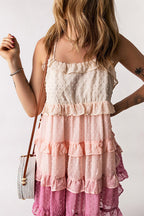 Flow Of Affection Pink Swiss Dot Layered Mini Dress