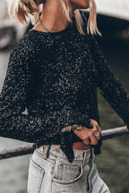 Glow For Us Sequin Long Sleeve Mini Dress