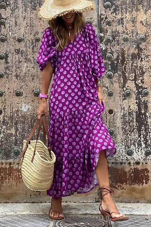 Completely In Affection Boho Print Maxi Dress