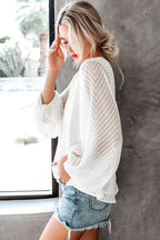 Polished Frills Balloon Sleeve Lace Top