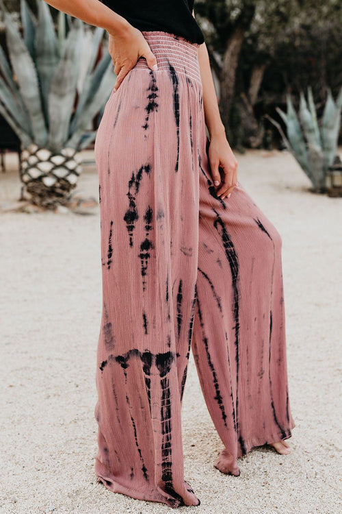 Taking a Vacation Wide Leg Smocked Pants