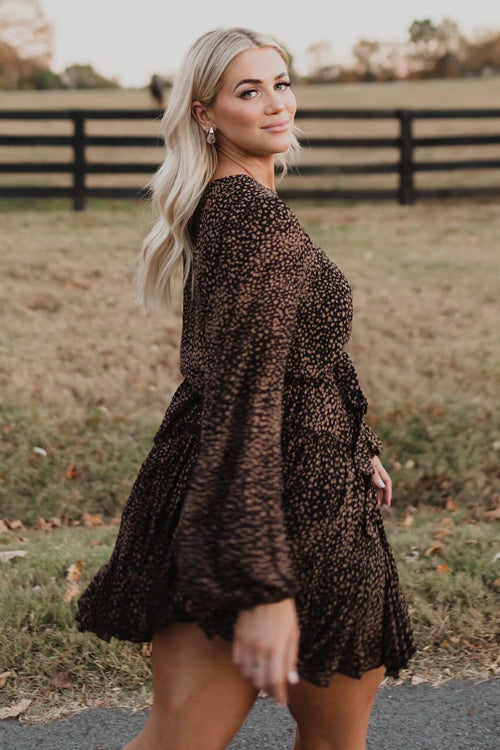 Affection You So Print Flare Mini Dress