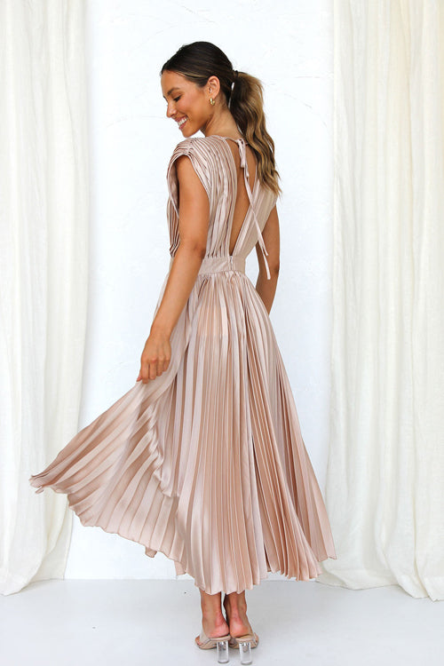 A New Day V-Neck Pleated Midi Dress