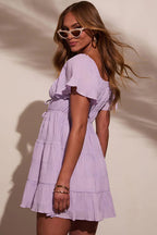 Admirably Polished Adjustable Short Sleeve Mini Dress