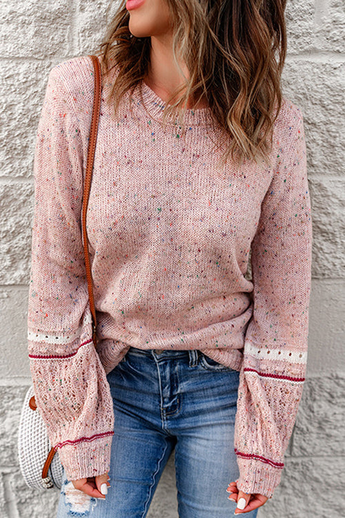 Celebrating Life Pink Dots Knit Sweater