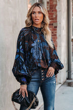 Delightful Side Printed Statement Sleeve Top
